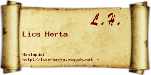 Lics Herta névjegykártya